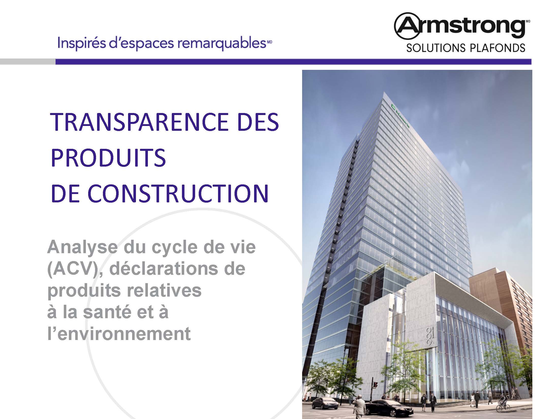 Transparence produit de construction
