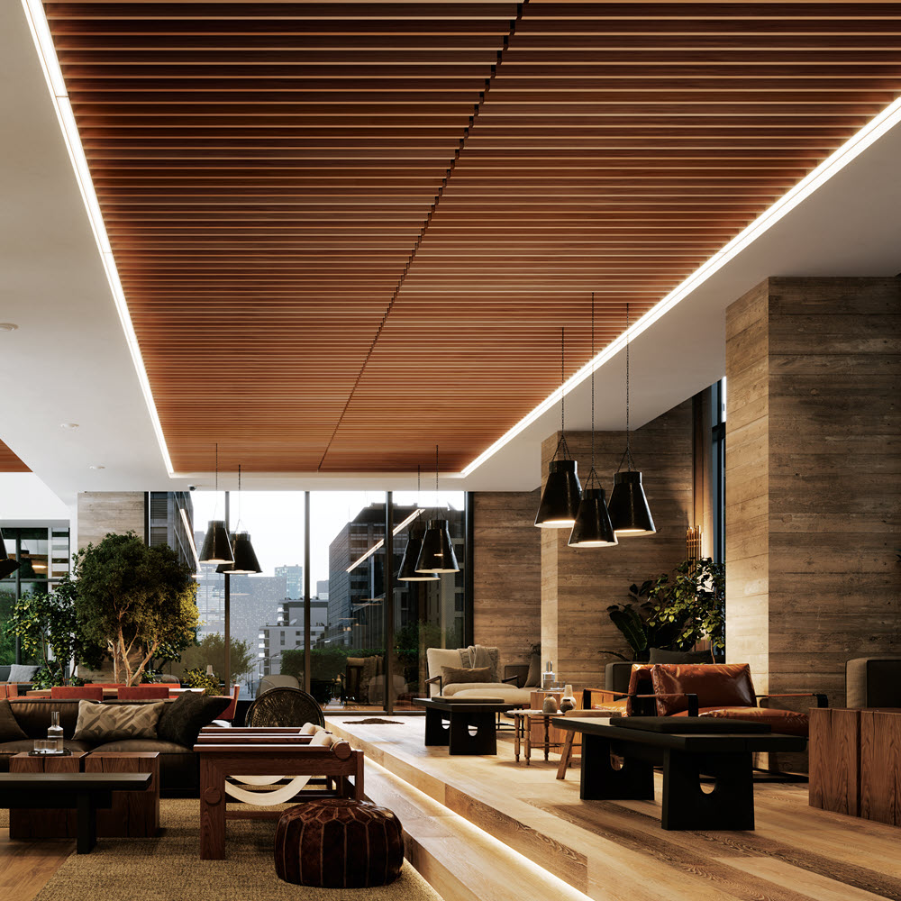 Wood Grille Ceiling And Wall Panels