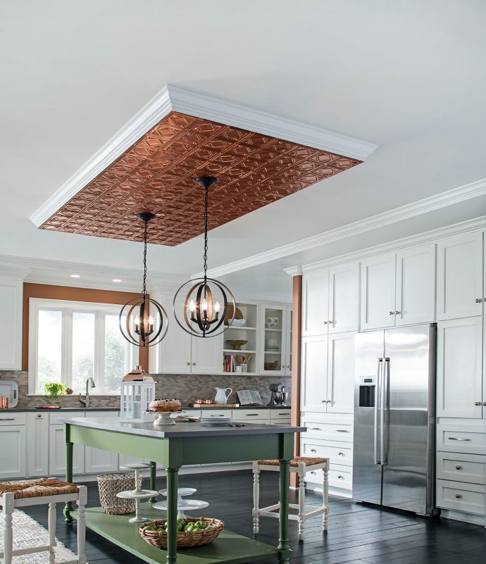 Feuille De Cuivre Pour Hotte De Cuisine Carreaux De Plafond En Etain Armstrong Ceilings Residential
